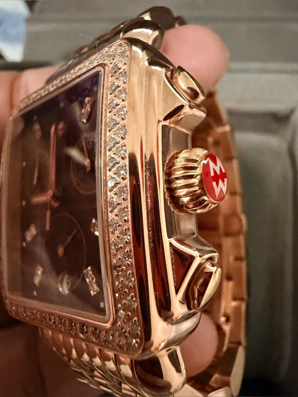 MICHELE DECO 18K Rose Gold-Plated Diamond Watch - Picture 10 of 14